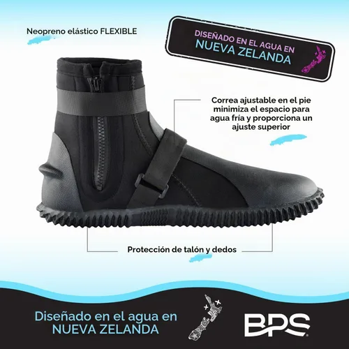 Vista 3 de BPS Botas de Buceo con Suela de Goma Antideslizante para Deportes Acuáticos 3mm 5mm 7mm Botas de Neopreno para Buceo, Esnórquel, Surf, Rafting