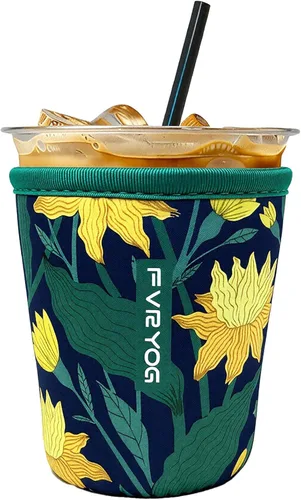 Vista 11 de Fundas de neopreno reutilizables aisladas para café helado, fundas para tazas de café helado, fundas para bebidas heladas y calientes