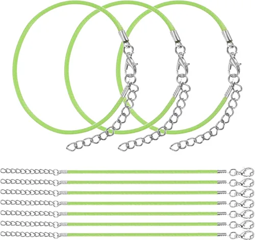 Vista 24 de MECCANIXITY 10 cordones de pulsera verde militar, pulsera de amistad ajustable de 9 pulgadas, cordón de poliéster encerado de 0.059 in con cierre