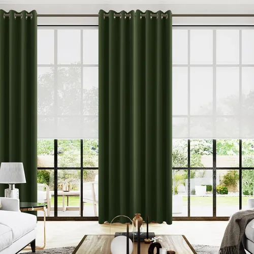 Vista 82 de KOUFALL Cortinas de Baño Aqua para Ventana, Juego de 2 Paneles Decoración Costera Cortinas Cortas Opacas para Ventana Pequeña de Cocina Puerta