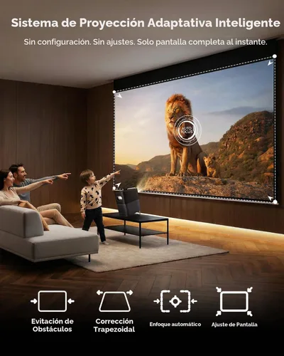 Vista 7 de TCL Proyector inteligente A1s compatible con 4K, compatible con Google TV y Netflix, WIFI y Bluetooth, enfoque automático Keystone, Native 1080p