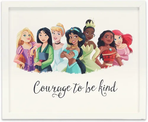 Vista 7 de Decoración de pared de madera enmarcada con alfabeto de princesas Disney - Gran imagen de princesa con Bella, Cenicienta, Ariel, Rapunzel y más