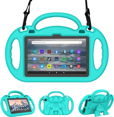 Vista 12 de Funda infantil para tablet Fire 7 (12ª generación, 2022), color azul