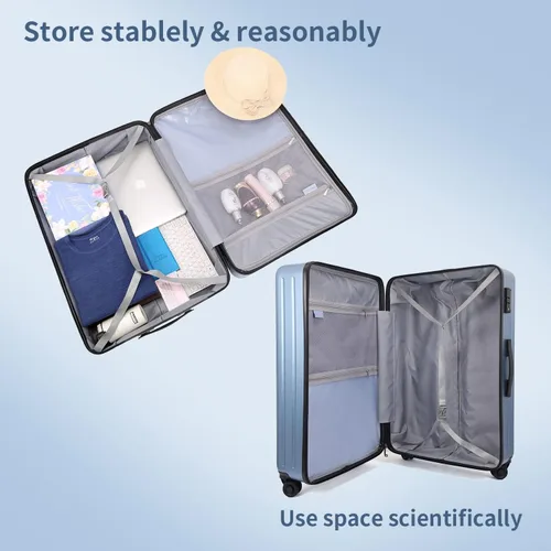 Vista 3 de TydeCkare ABS + PC Equipaje, Azul (Ice), 20 Inch with Front Laptop Pocket, Moda