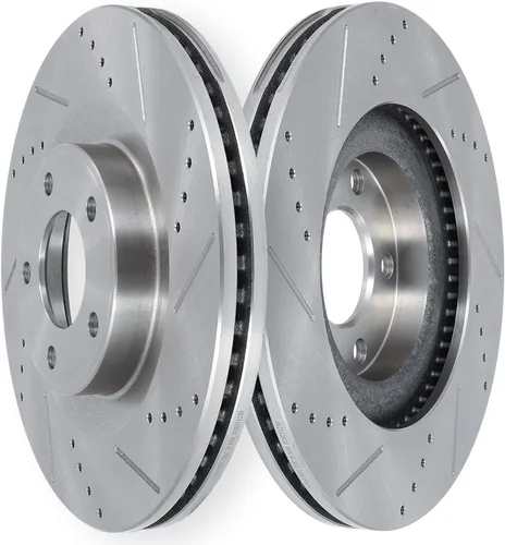 Vista 27 de SCITOO Rotores de freno trasero para Honda para CR-V 2002-2004 Frenos de disco perforados y ranurados Rotores de reemplazo: 31304 Brakes Kit Fit