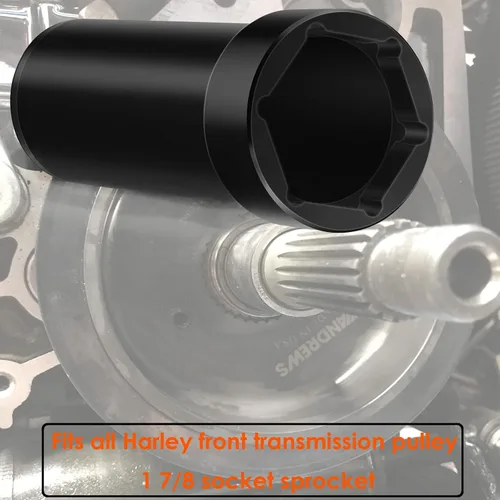 Vista 2 de Moker llave con muesca para eje principal/polea contratuerca, compatible para Harley Davidson Twin Cam y Big Twin eje principal contratuerca