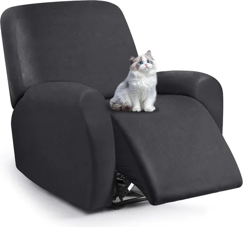 Vista 32 de ANARACHON Fundas para sillas reclinables con aspecto de cuero, funda elástica de 4 piezas, funda suave para silla reclinable, protector de muebles