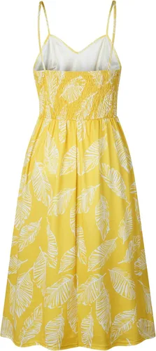 Vista 55 de Angashion - Vestido floral de verano estilo bohemio para mujer, con botones, bolsillos y tiras ajustables