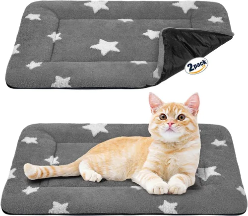 Vista 35 de Mora Pets - Cama para gatos de interior lavable, almohadilla antideslizante para jaula de perros, linda cama para perros con estrellas para perros