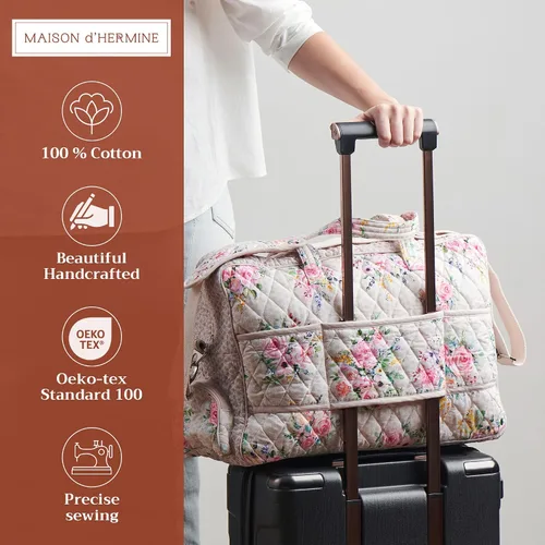 Vista 2 de Maison d' Hermine Bolsas de fin de semana para mujer, de algodón, acolchadas, para equipaje nocturno, bolsa de fin de semana para hombres, regalos