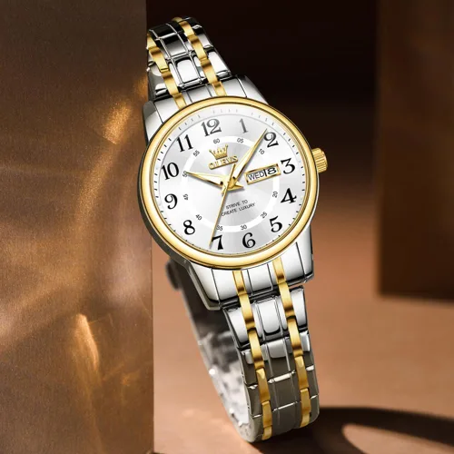 Vista 9 de OLEVS Reloj de acero inoxidable para mujer, reloj de vestir para mujer, con fecha, a la moda, para negocios, impermeable, analógico, de cuarzo