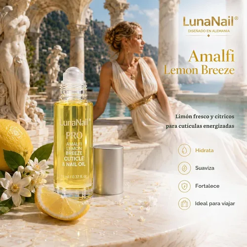 Vista 5 de Aceite de cutícula, aceite de uñas enrollable con vitamina E y jojoba, hidratante para cutículas secas, vegano (brisa de limón amalfi)