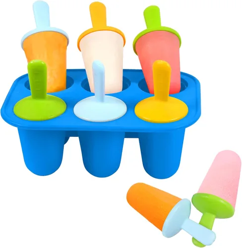 Vista 12 de Miaowoof Moldes de paletas para bebés con palillos, 8 cavidades de silicona para hacer paletas de hielo para bebés leche materna para alivio