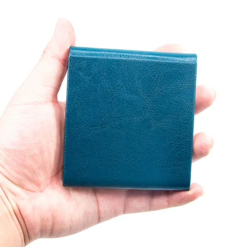 Vista 7 de Padike Estuche para cigarrillos, caja de cigarrillos de cuero y acero inoxidable Multi Case. (verde mar)