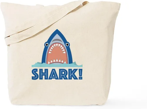 Vista 11 de CafePress Crazy Shark Lady Tote Bag Reutilizable Natural Beige Lona Bolsa de Compras