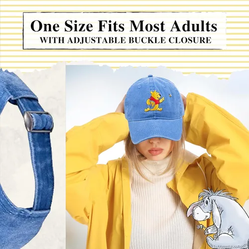 Vista 4 de Disney Winnie The Pooh Dad Hat, Adjustable Cotton Baseball Cap with Curved Brim