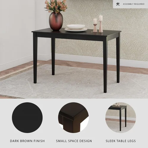 Vista 4 de Signature Design by Ashley Kimonte - Mesa rectangular de comedor, color negro
