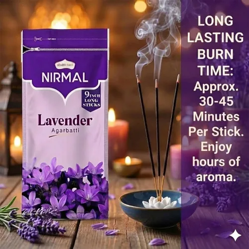 Vista 4 de Shubhkart Nirmal - Varitas de incienso de lavanda – Paquete de 2 inciensos, 200 varillas de fragancia de lavanda de primera calidad Incienso