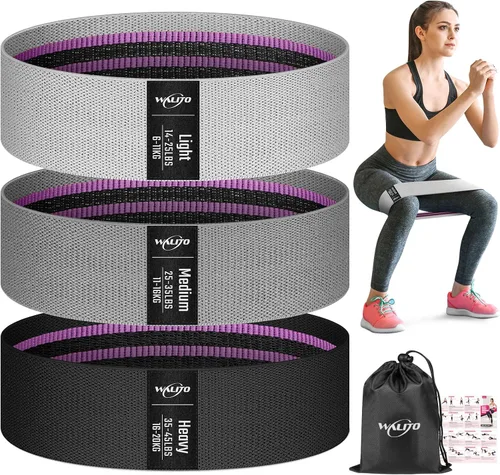 Vista 7 de WALITO Bandas de Resistencia para Entrenamiento, Bandas de Ejercicio de Tela para Piernas y Glúteos, Bandas de Entrenamiento para Mujeres y Hombres