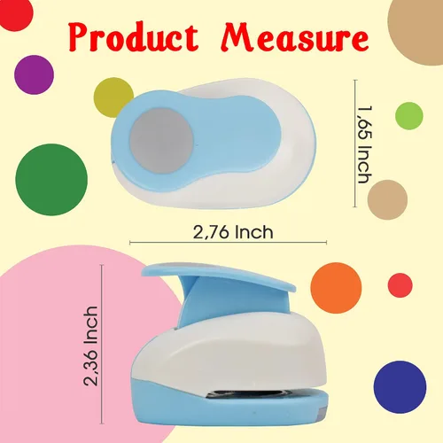 Vista 4 de Ecohu Perforadora Circular de 1 Pulgada para Manualidades, Perforadora de Papel en Forma de Círculo, Perforadora de Palanca para Manualidades