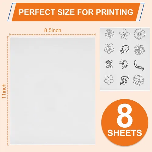 Vista 2 de FURWEY 8 piezas 8.5"x11" Estabilizador de bordado soluble en agua adhesivo, papel imprimible que se disuelve al lavar, permite imprimir o dibujar