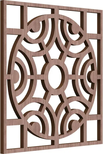 Vista 15 de Walton Paneles de pared decorativos de madera con calado, pequeños, 11 3/8 pulgadas de ancho x 11 3/8 pulgadas de alto x 1/4 pulgadas de alto, nogal