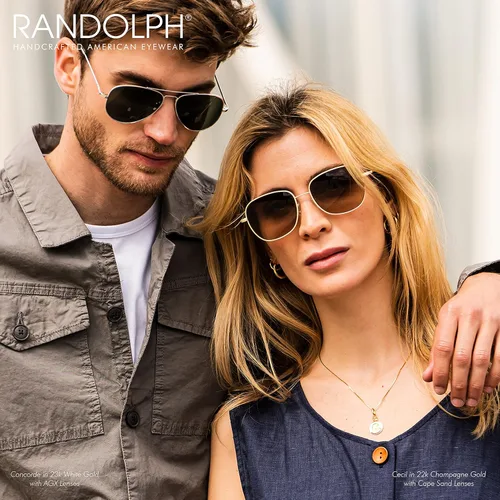 Vista 4 de Randolph USA Cecil Gafas de sol cuadradas de gran tamaño para mujer no polarizadas 100% UV