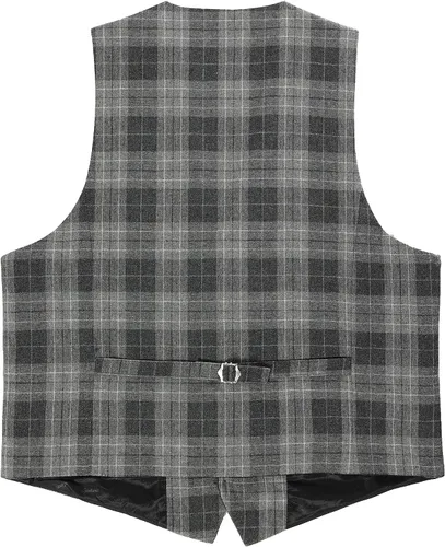 Vista 58 de Gioberti Chaleco de tweed formal de 6 botones para hombres