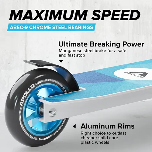Vista 5 de APOLLO Pro Scooter Genius 4.0 - Patinetes profesionales para adolescentes, adultos y niños - Patinetes geniales para trucos, scooter de acrobacias