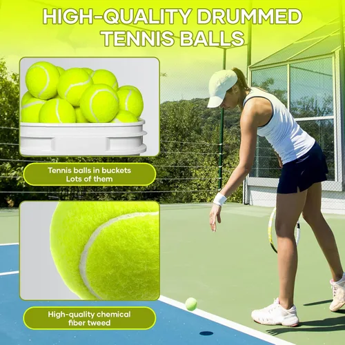Vista 2 de Paquete de 38 pelotas de tenis a granel para entrenamiento de tenis, juguetes para mascotas, entrenador, juego en interiores y exteriores, pelotas