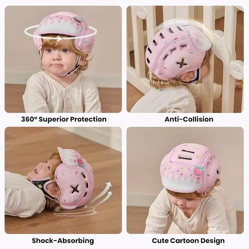 Vista 5 de Mambobaby Casco protector de cabeza de bebé para gatear caminando 6-24 Dulzura de bayas