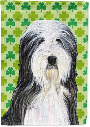 Vista 322 de Caroline's Treasures SS4442GF Affenpinscher Bandera de jardín con retrato de trébol del día de San Patricio para buzón, bandera decorativa