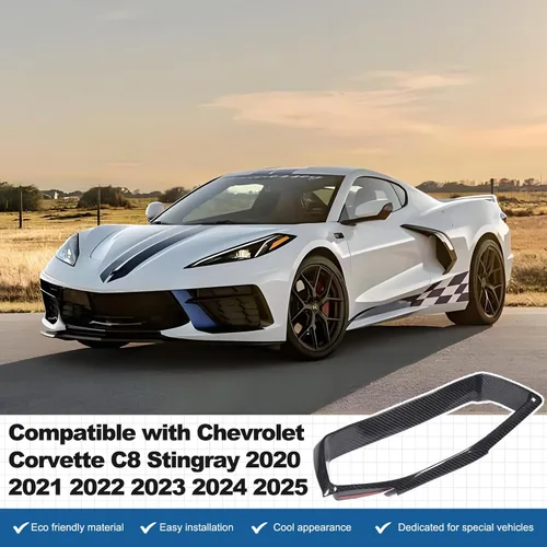 Vista 7 de Marco para panel de salpicadero de automóvil compatible con Chevrolet Corvette C8 Stingray 2020-2025 100% fibra de carbono real, 1 pieza