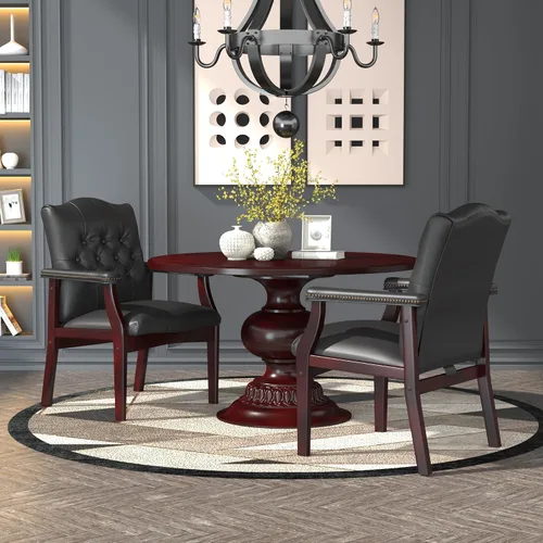Vista 3 de Boss Office Products Ivy League - Silla ejecutiva para invitados, vinilo, color negro
