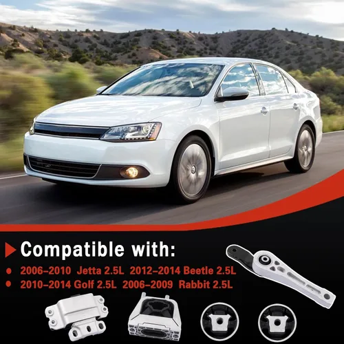 Vista 3 de Kit de 5 piezas de soporte de motor y transmisión para Jetta 2.0L 2005-2010 Beetle 2.5L 2006-2014 Golf 2.5L 2012-2014 Passat 2006-2009 Rabbit