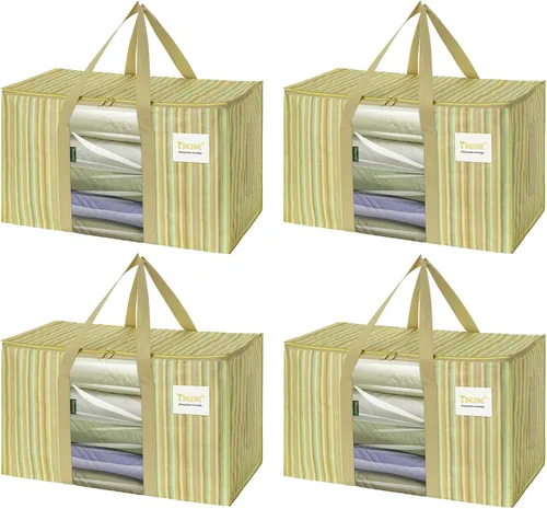 Vista 42 de BALEINE Paquete de 2 bolsas de mudanza de gran tamaño con asas reforzadas, bolsa de almacenamiento resistente para ropa, suministros de mudanza