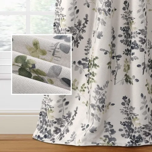 Vista 18 de H.VERSAILTEX Cortinas opacas de lino de 45 pulgadas de largo para dormitorio/sala de estar con aislamiento térmico con ojales, cortinas de lino