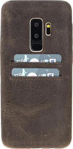 Vista 17 de HARDISTON Funda de piel auténtica hecha a mano para Samsung Galaxy Note 8, funda a presión con 2 ranuras para tarjetas de crédito, carga Marrón