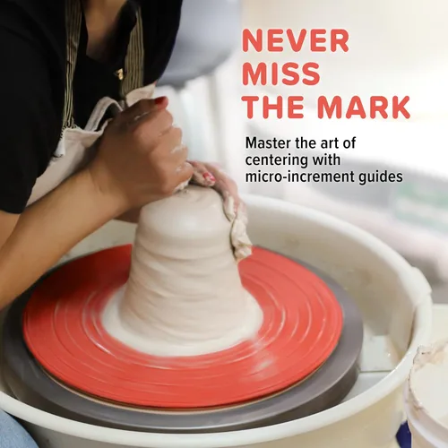 Vista 5 de Pottery Head Bates de cerámica para rueda de cerámica – 1 bate de rueda de cerámica redondo de 12 pulgadas con líneas de guía – Herramientas