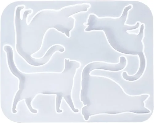 Vista 7 de Molde de broche de silicona de dibujos animados 3D para gato, resina epoxi, accesorio para hacer manualidades, joyería colgante, llavero