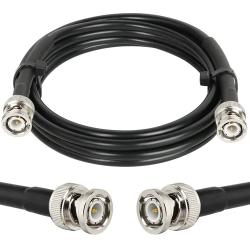 Vista 18 de MOOKEERF Cable BNC - 1 pie 2 piezas RG58 50 ohm macho a macho cables coaxiales de extensión BNC de baja pérdida para antenas, radios RF, módems