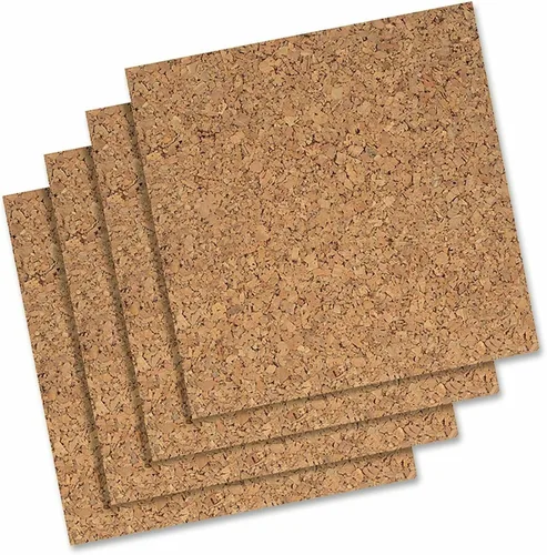 Vista 10 de Cuarteto de placas de corcho, paneles de corcho para tablero de anuncios 12 x 12 x 3/8 pulgadas, marrón oscuro, paquete de 4 (101)