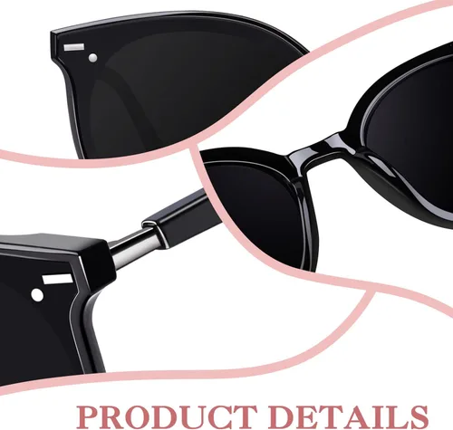 Vista 4 de GQUEEN Retro Oversized Sunglasses Womens Trendy Polarized Vintage Shades
