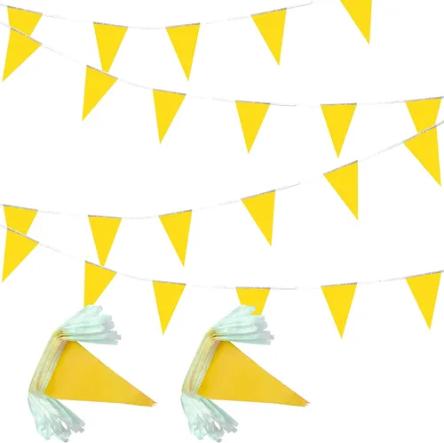 Vista 6 de Banderines negros de 100 pies, banderas colgantes triangulares, decoraciones de fiesta para gran apertura, cumpleaños de niños, carnaval, 60