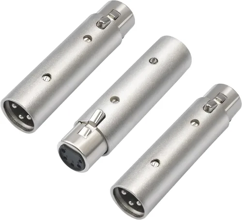 Vista 7 de XLR - Adaptador hembra de 3 pines a macho de 5 pines, divisor de señal DMX/audio, cable blindado doble con terminales chapados en plata para 3Pin F