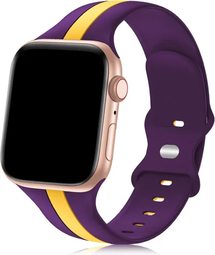 Vista 19 de Seizehe - Banda deportiva de diseño compatible con Apple Watch de 38/40/41/42/44/45/46/49 mm, unisex, correa de silicona suave para Apple Watch