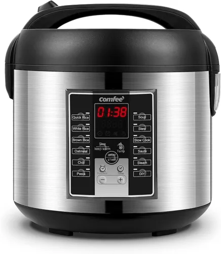 Vista 7 de COMFEE' Mini Arrocera 4 Tazas Cocinadas/2 Tazas Sin Cocinar, Arrocera Portátil Antiadherente, Temporizador de Retardo de 24 Horas, 6 Funciones