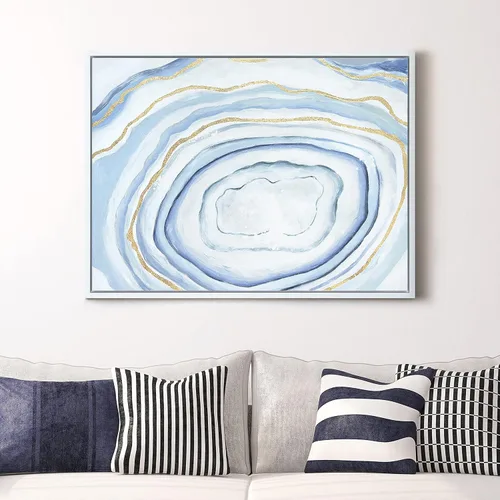 Vista 23 de Empire Art Direct Arte abstracto para pared, lienzo pintado a mano con textura por Martin Edwards, marco negro, 24 x 48 pulgadas, goteo nevado 1