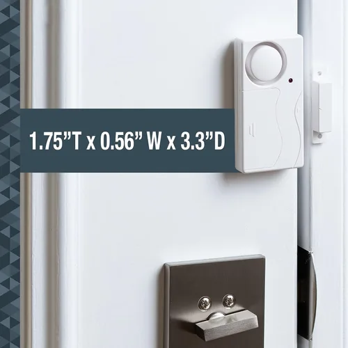 Vista 4 de SABRE Alarma de puerta o ventana con control remoto, alarma de 120 dB, audible hasta 750 pies (754.6 ft), 4 ajustes ajustables, brazo y desarma