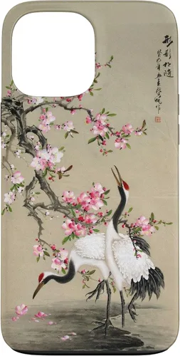 Vista 24 de Red Cap Cranes with Plum Blossoms Japanese Woodblock Art Case for iPhone 17